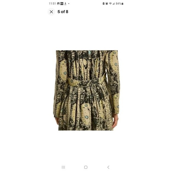 Free People Printed Maxi Duster Women's Oversize Medium Pockets Black/Tan New - Picture 3 of 13